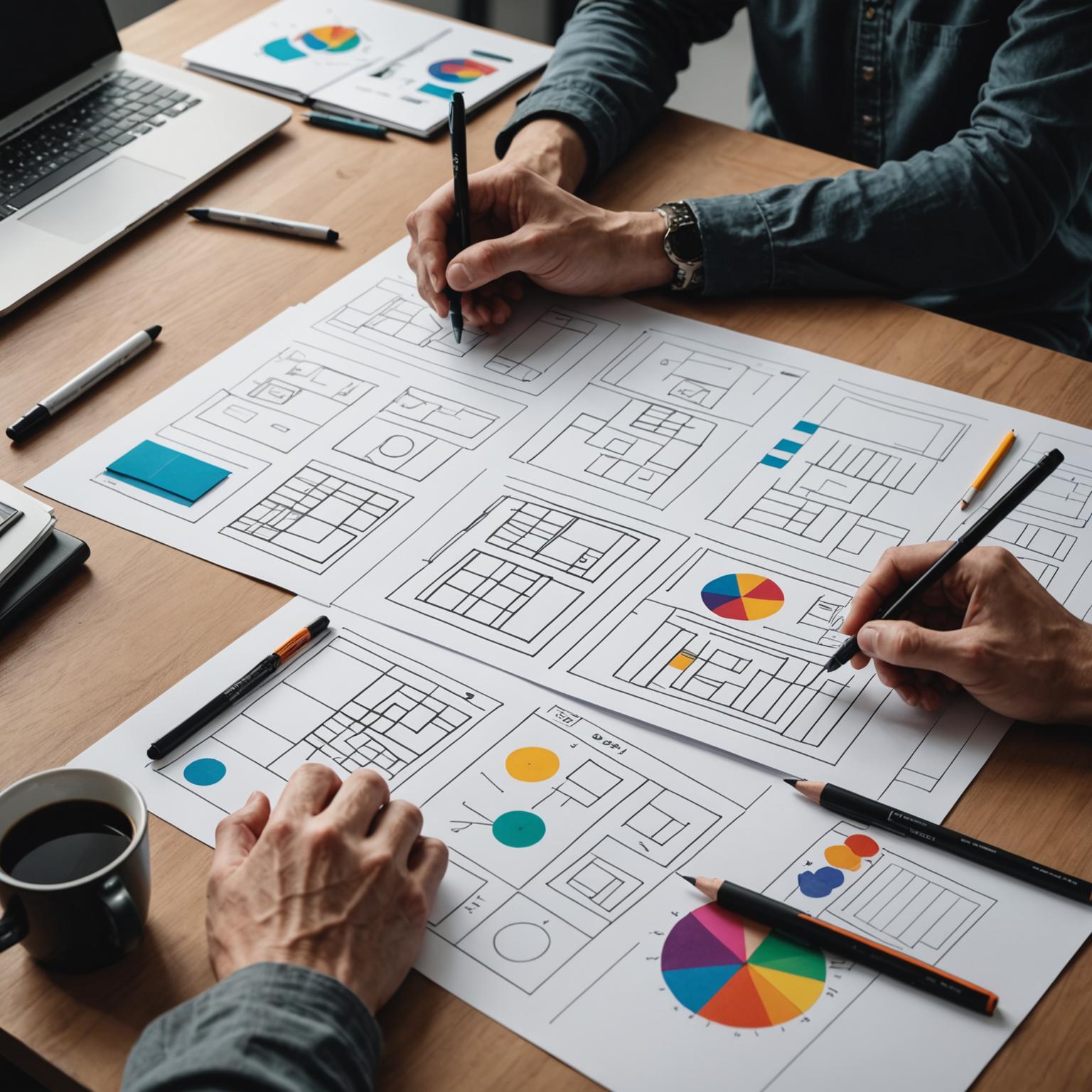 Web design wireframing and prototyping process